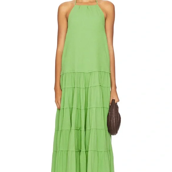 slim fit dress slacks Cascading Ruffle Halter Dress main image 0